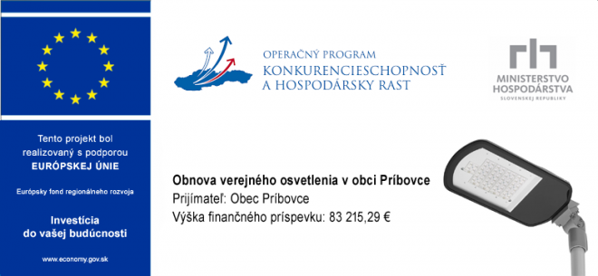 Obnova verejného osvetlenia v&nbsp;obci Príbovce