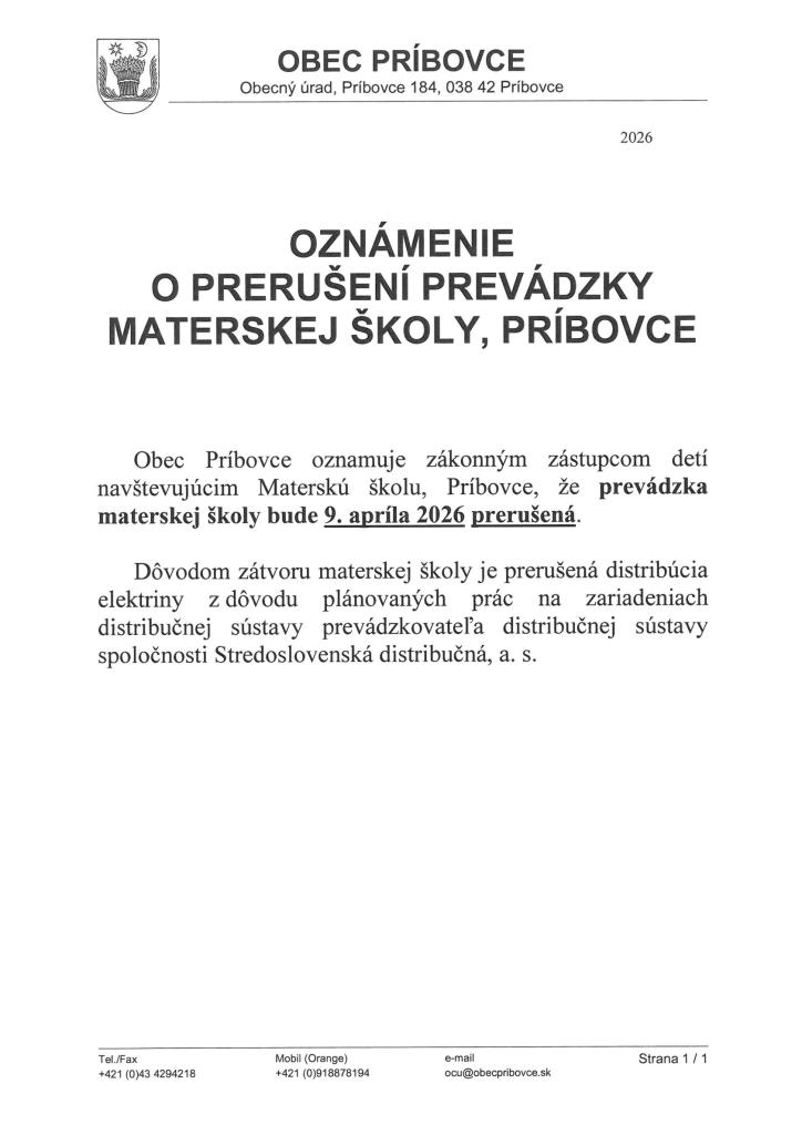 Oznámenie